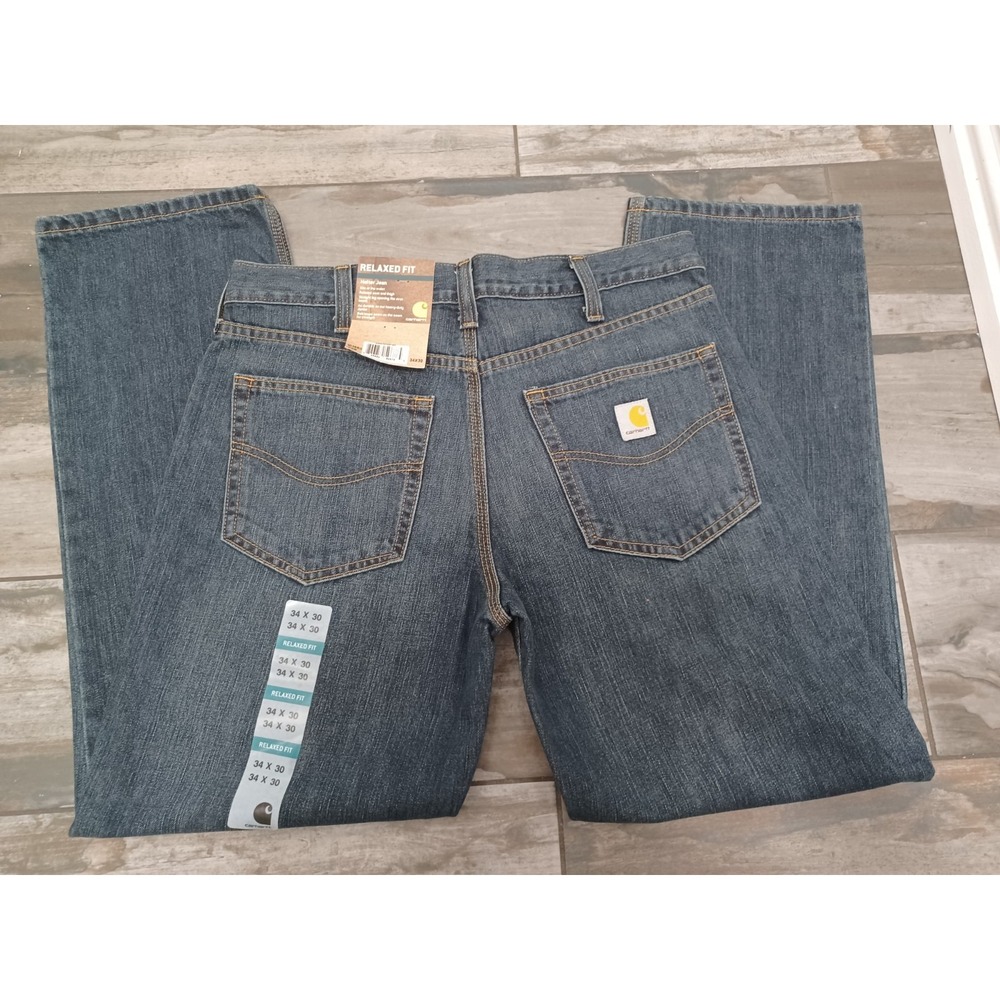 Carhartt Men's Relaxed Fit Holter Jean Sits at the Waist Straight Leg Sz 34x30
